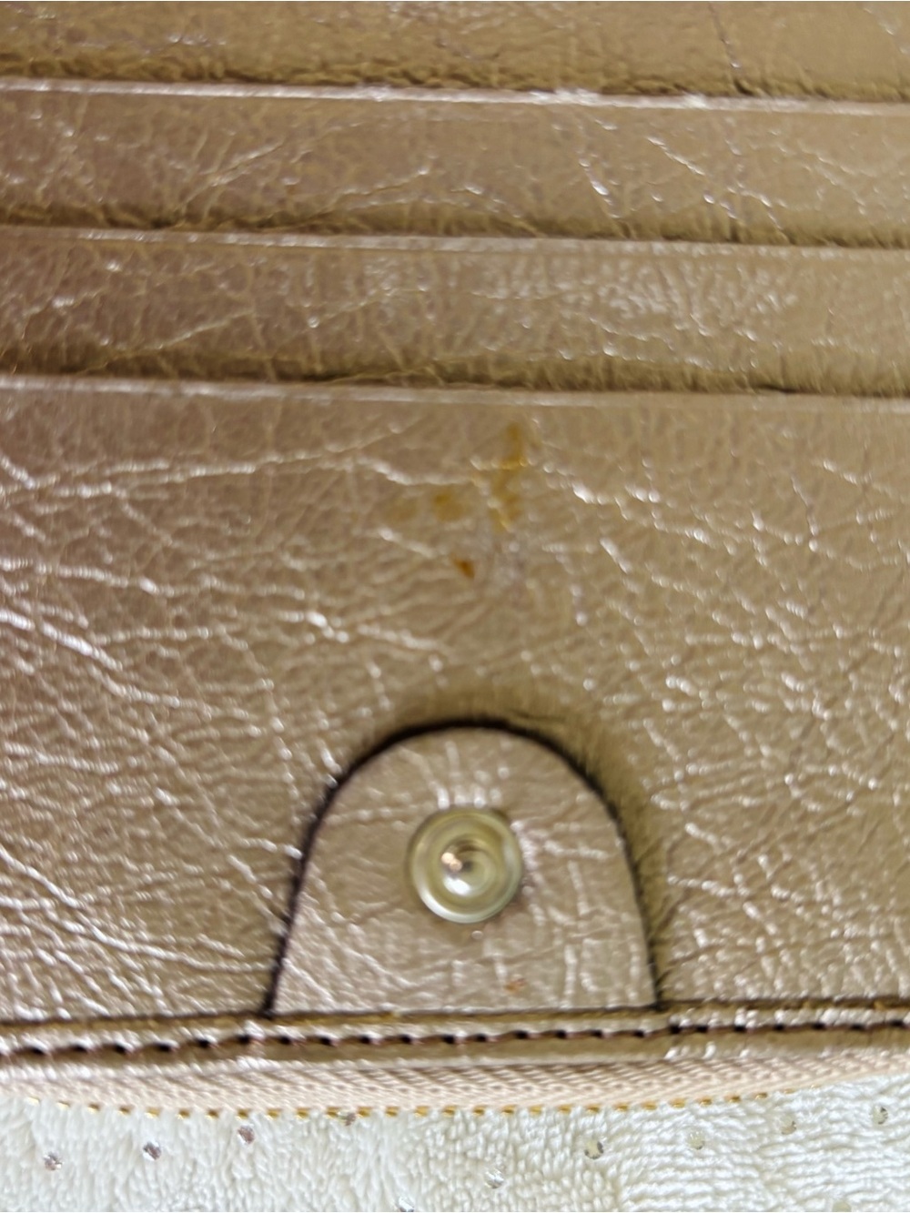 Chloé Square Leather Wristlet in Shimmery Taupe with Champagne/Gold Logo - Picture 8 of 9